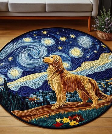 Golden Night Dreams Quilted Round Mat