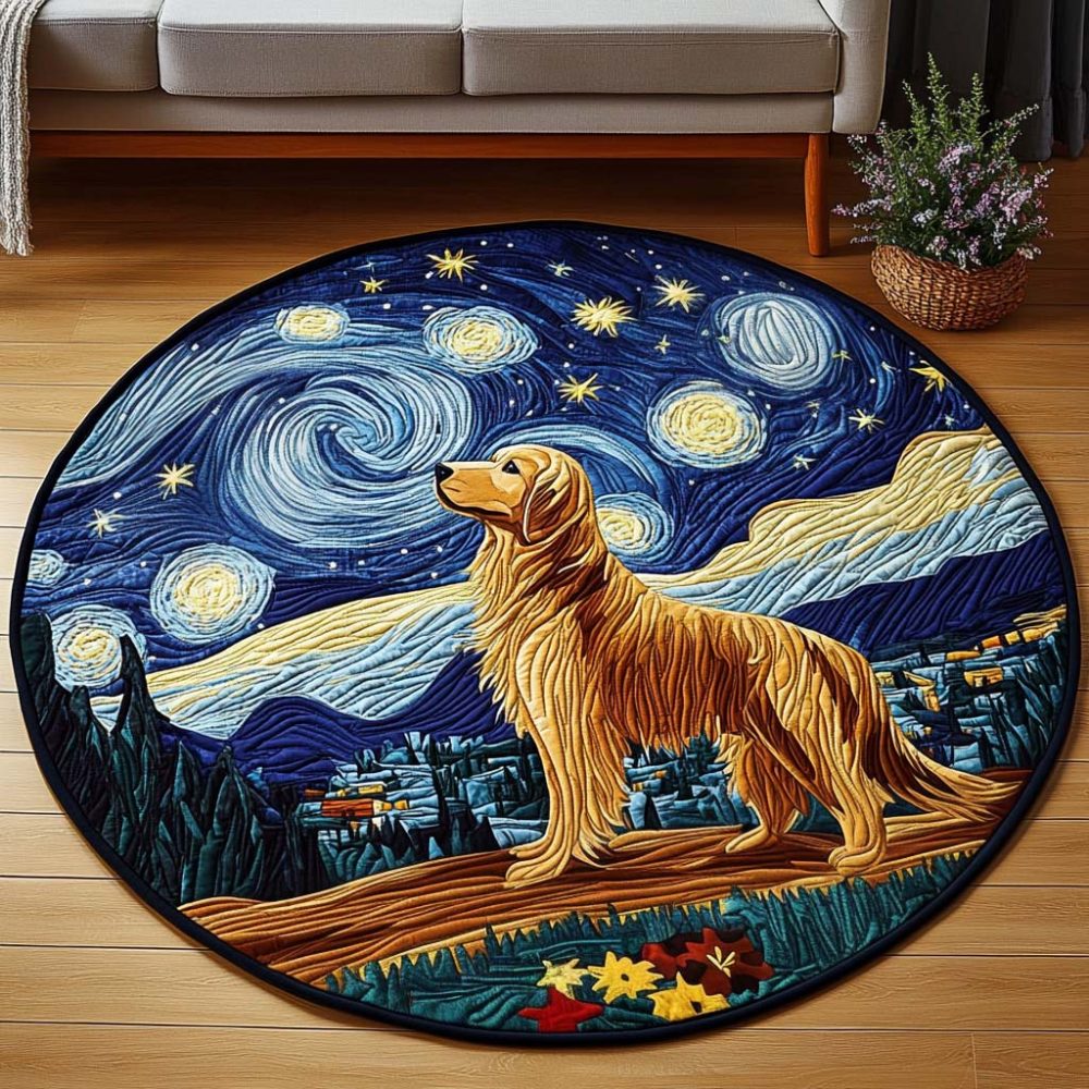 Golden Night Dreams Quilted Round Mat