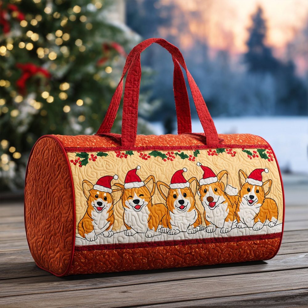 Golden Paws Glow Quilted Duffle Bag