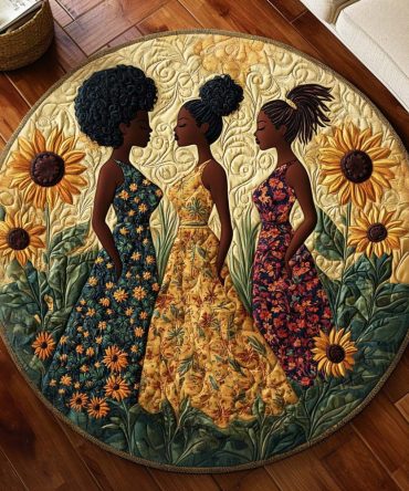 Golden Sisterhood Quilted Round Mat