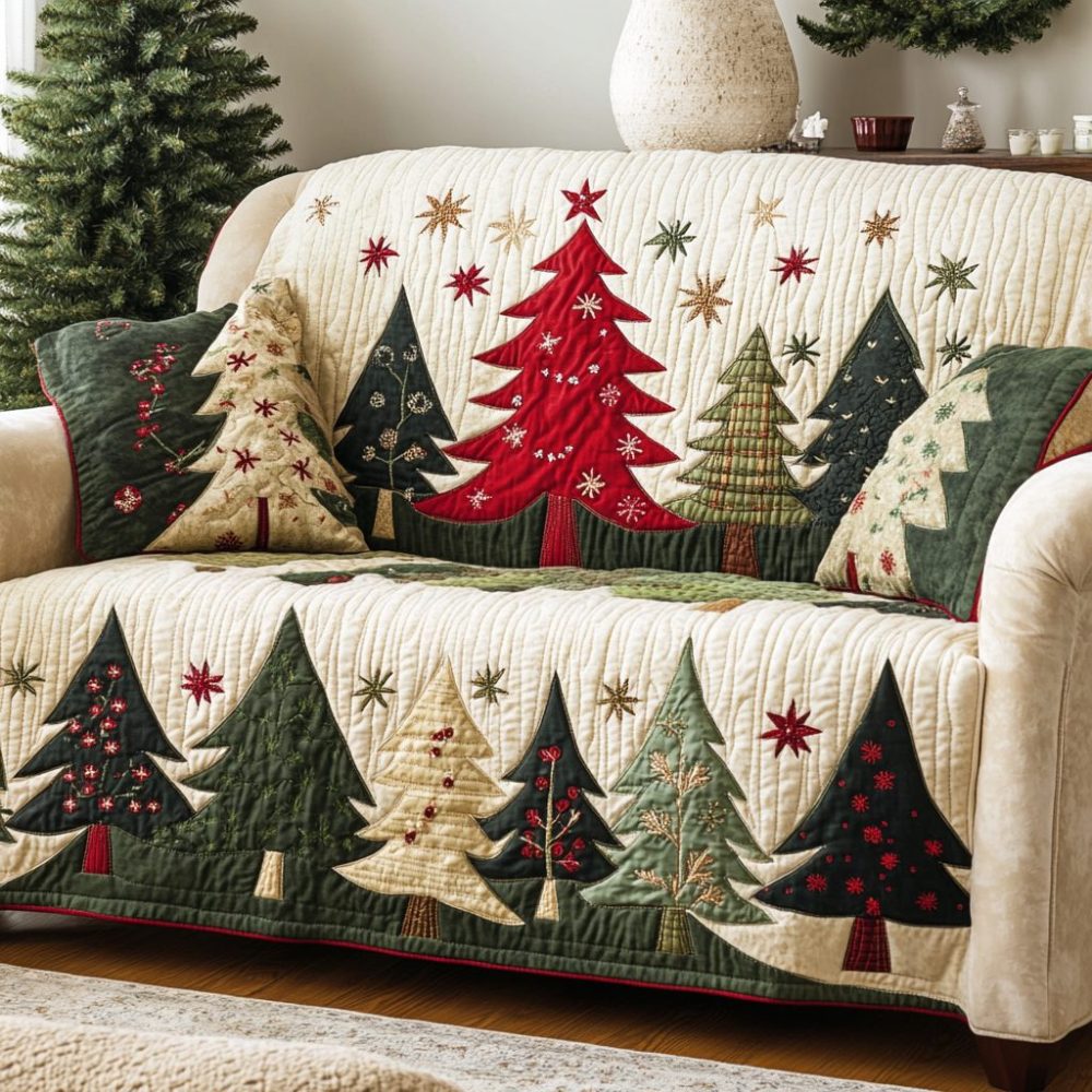 Golden Spruce Quilted Sofa Cover