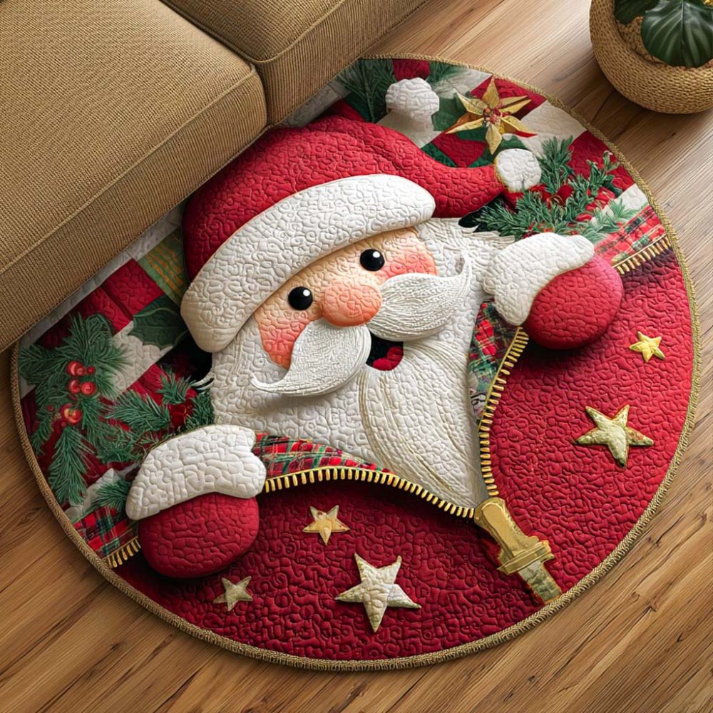 Golden Star Quilted Round Mat