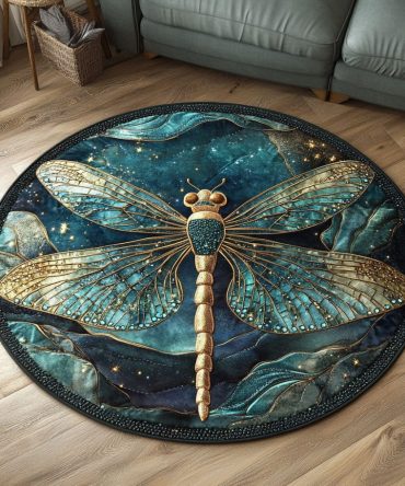 Golden Twilight Quilted Round Mat