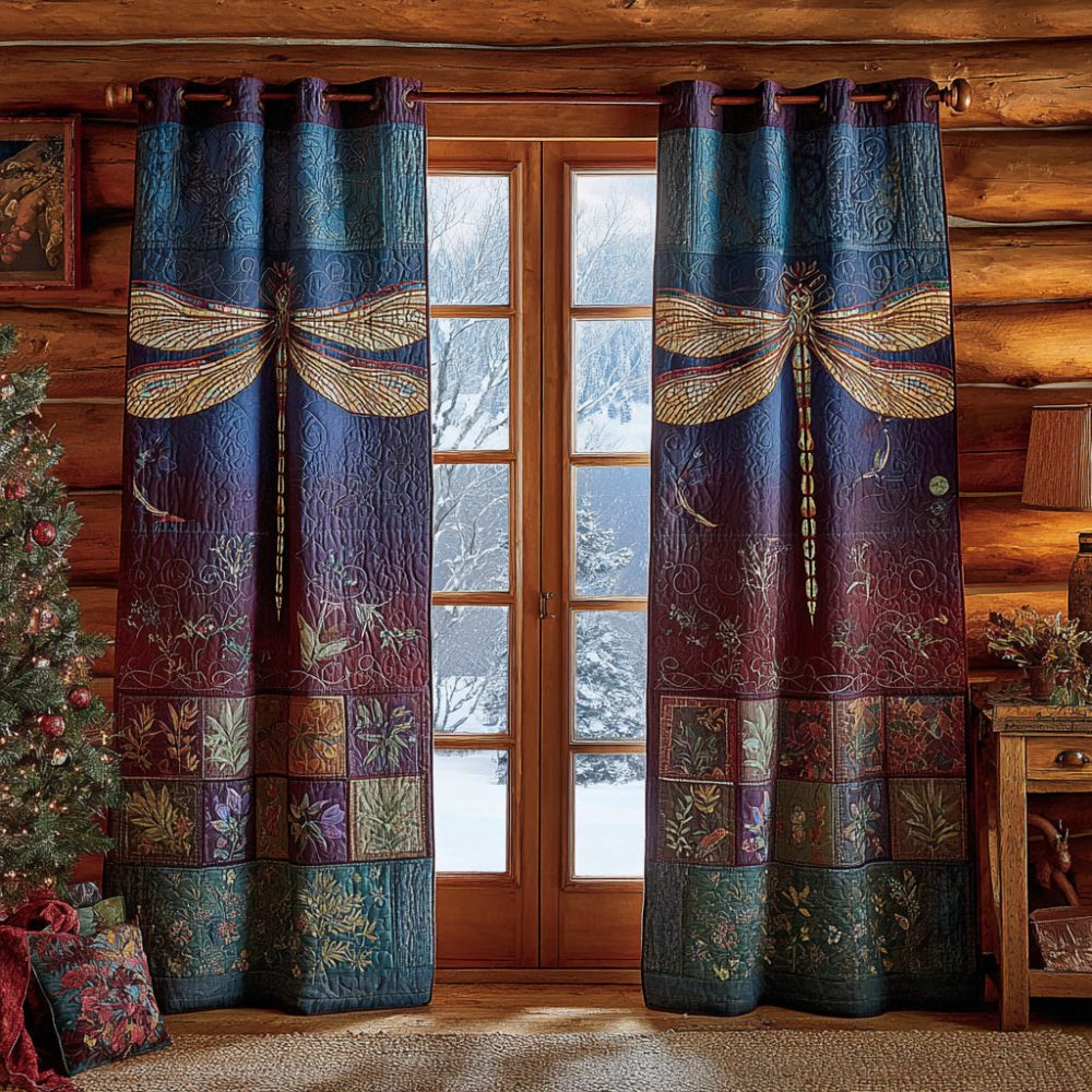 Golden Wing Glimmer Quilted Curtains