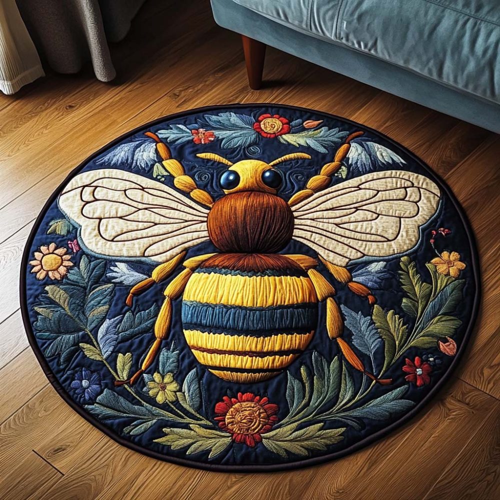 Golden Wing Whimsy Quilted Round Mat