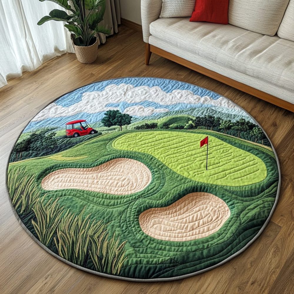 Golf Greens Quilted Round Mat