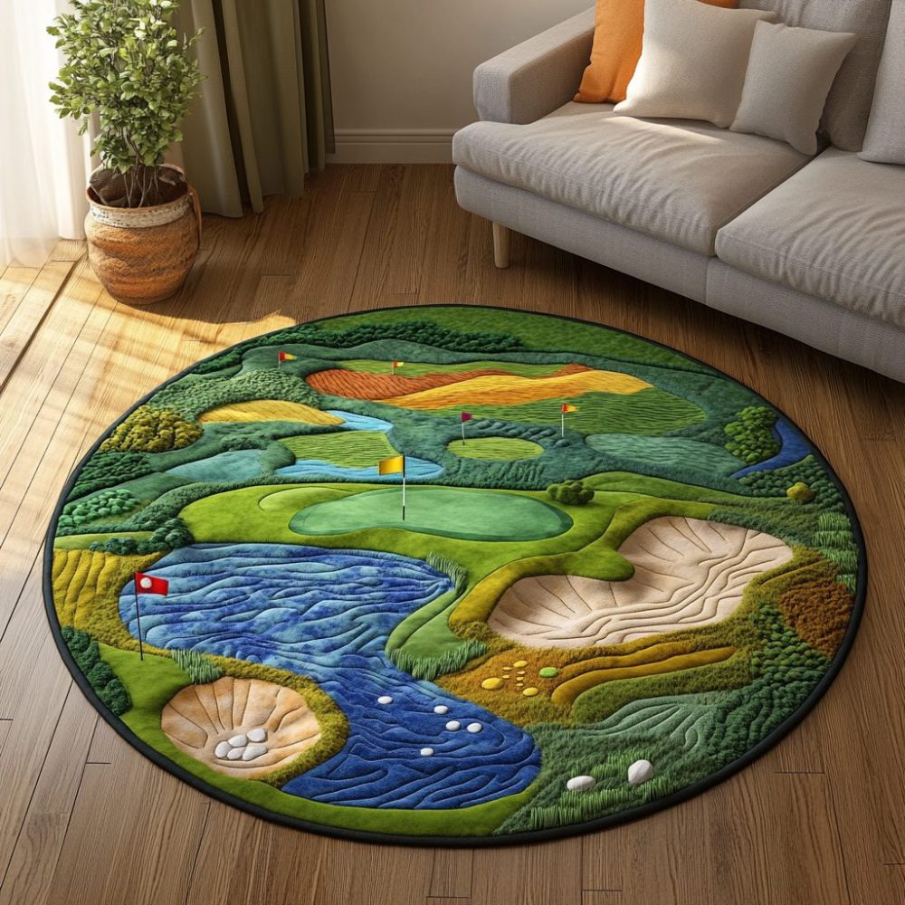 Golf Paradise Quilted Round Mat
