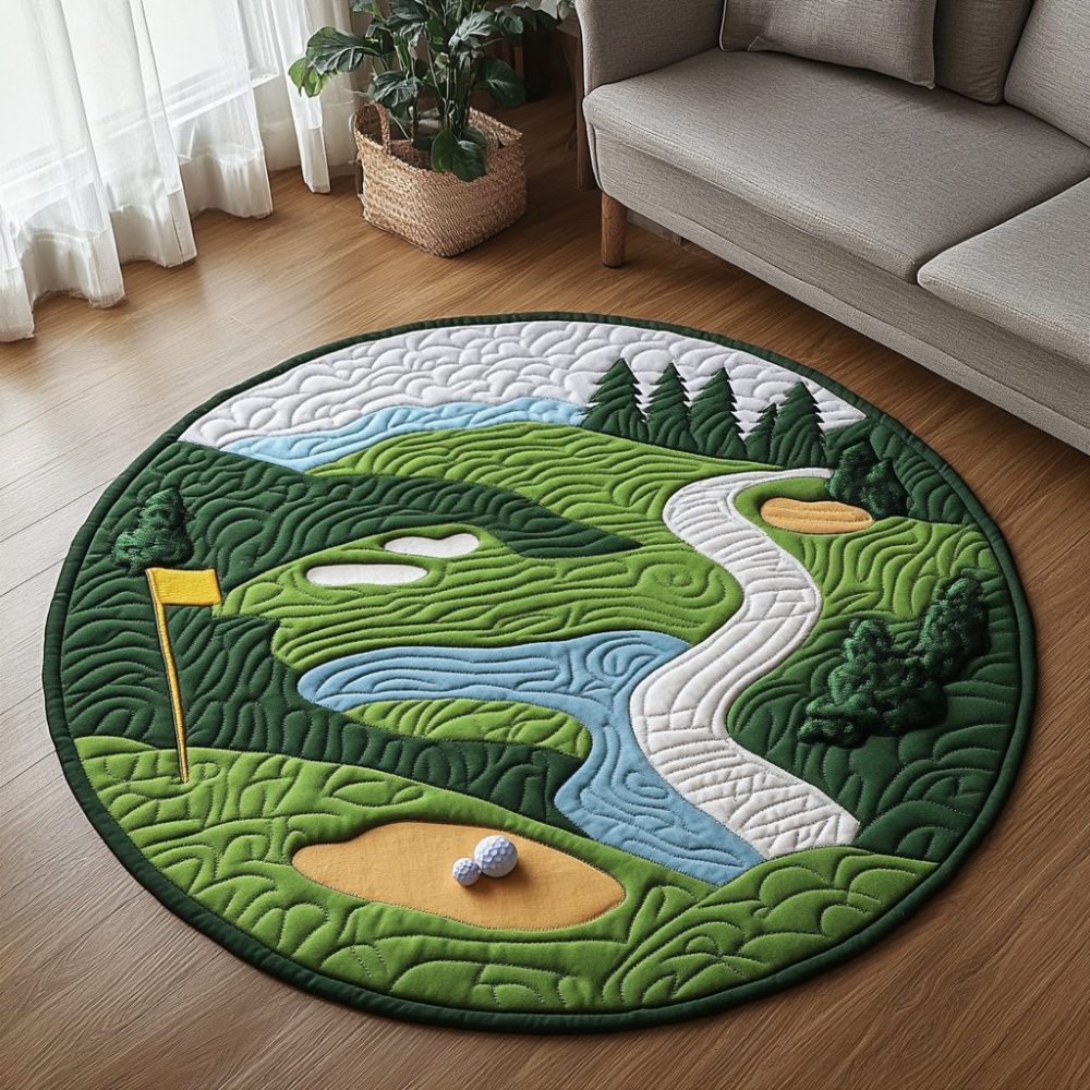 Golf Serenity Quilted Round Mat