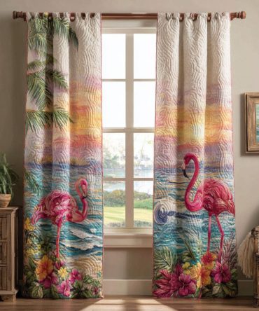 Graceful Solitude Quilted Curtains