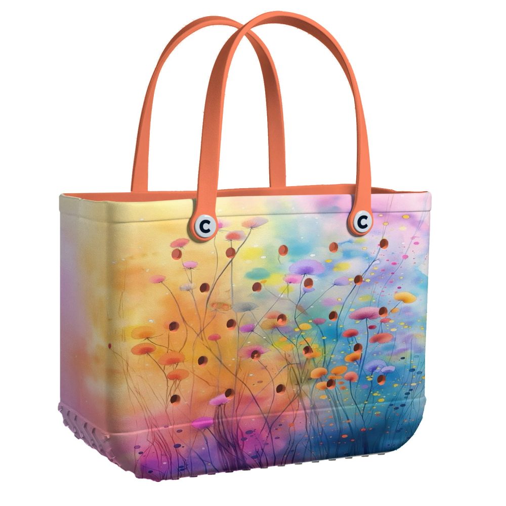 Vibrant Flower Art Tote Bag - Durable, Stylish & Waterproof For Everyday Use