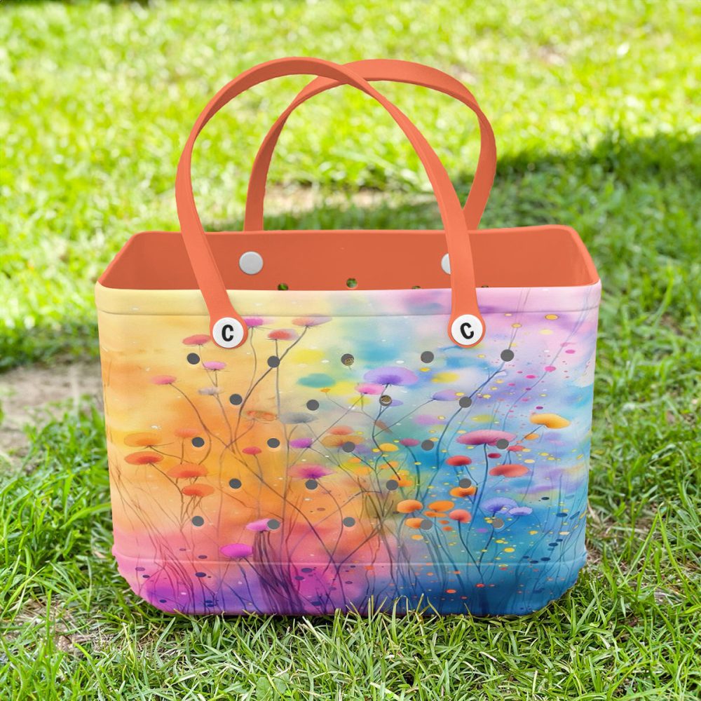 Vibrant Flower Art Tote Bag - Durable, Stylish & Waterproof For Everyday Use - Image 2