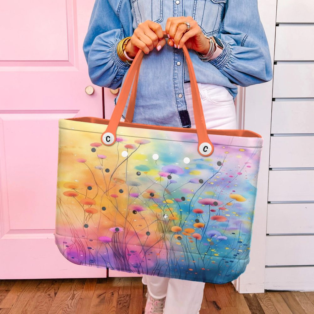 Vibrant Flower Art Tote Bag - Durable, Stylish & Waterproof For Everyday Use - Image 5