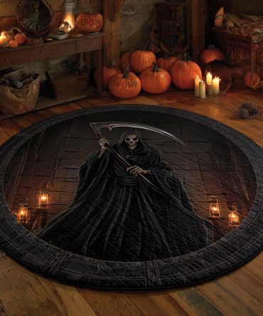 Grim Reaper Quilted Round Mat