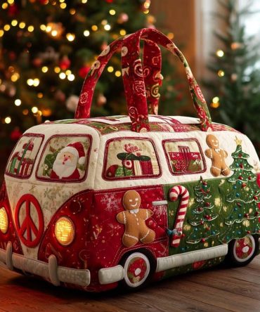 Groovy Christmas Trip Quilted Duffle Bag