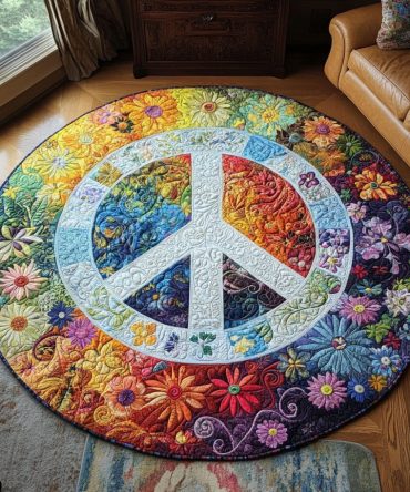 Groovy Patchwork Quilted Round Mat