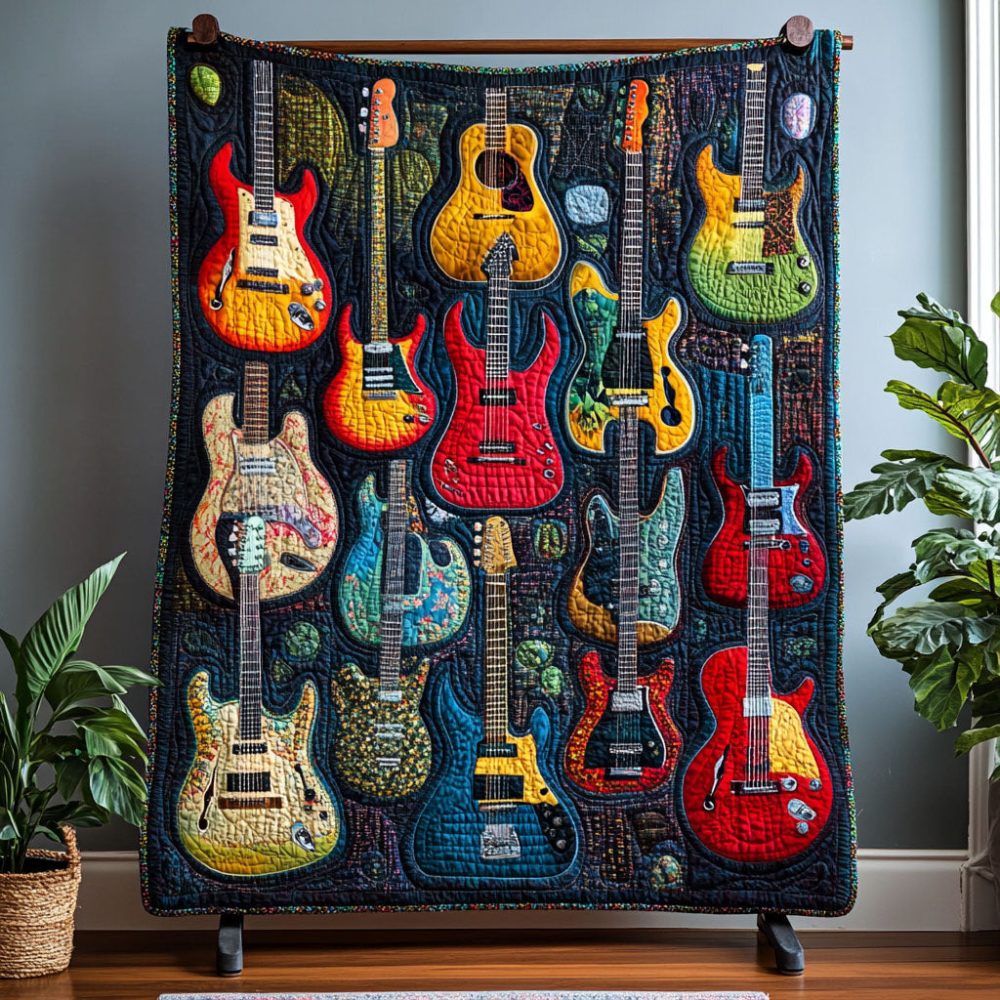 Guitar Legends Quilted Blanket