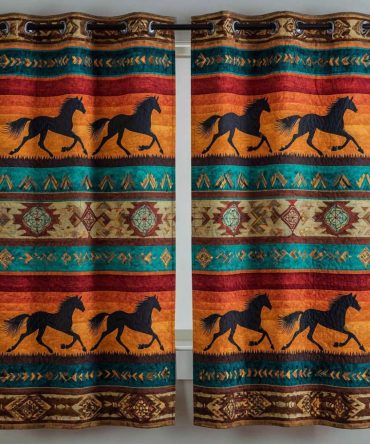 Gypsy Horse Totem Quilted Curtains