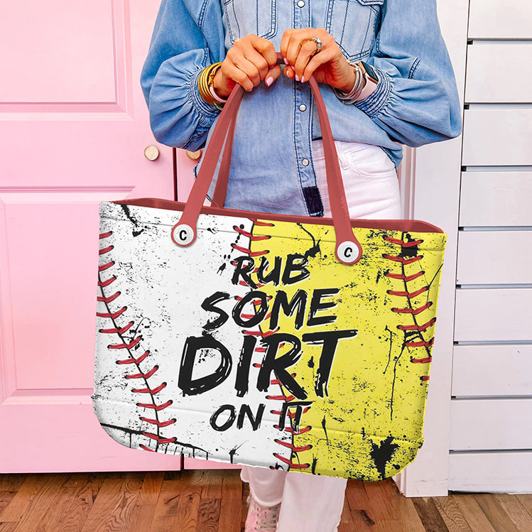 Stylish Baseball-Themed Tote Bag - 'Rub Some Dirt On It' Design For Sports Lovers - Image 4
