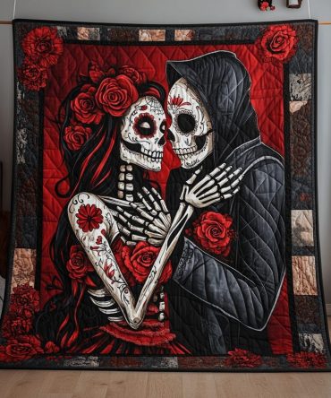 Halloween Couple Quilted Blanket