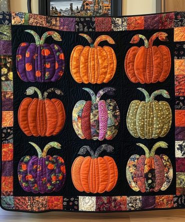 Halloween Harvest Quilted Blanket