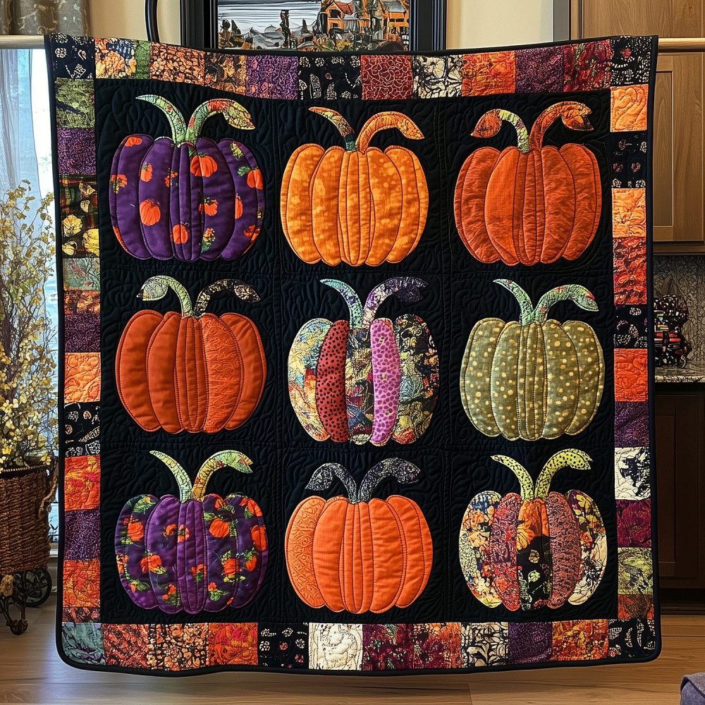 Halloween Harvest Quilted Blanket