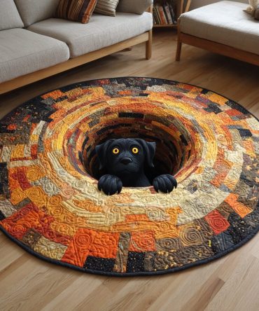 Halloween Labrador Retriever Quilted Round Mat