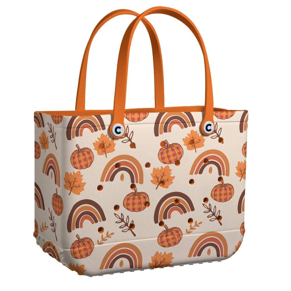 Bucket Tote Bag, Limited Edition Bogg Bag, Beach Bag Happy Autumn