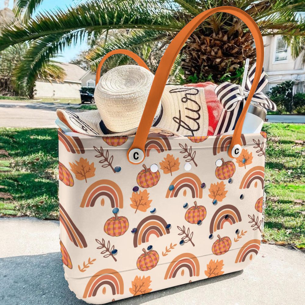 Bucket Tote Bag, Limited Edition Bogg Bag, Beach Bag Happy Autumn - Image 5