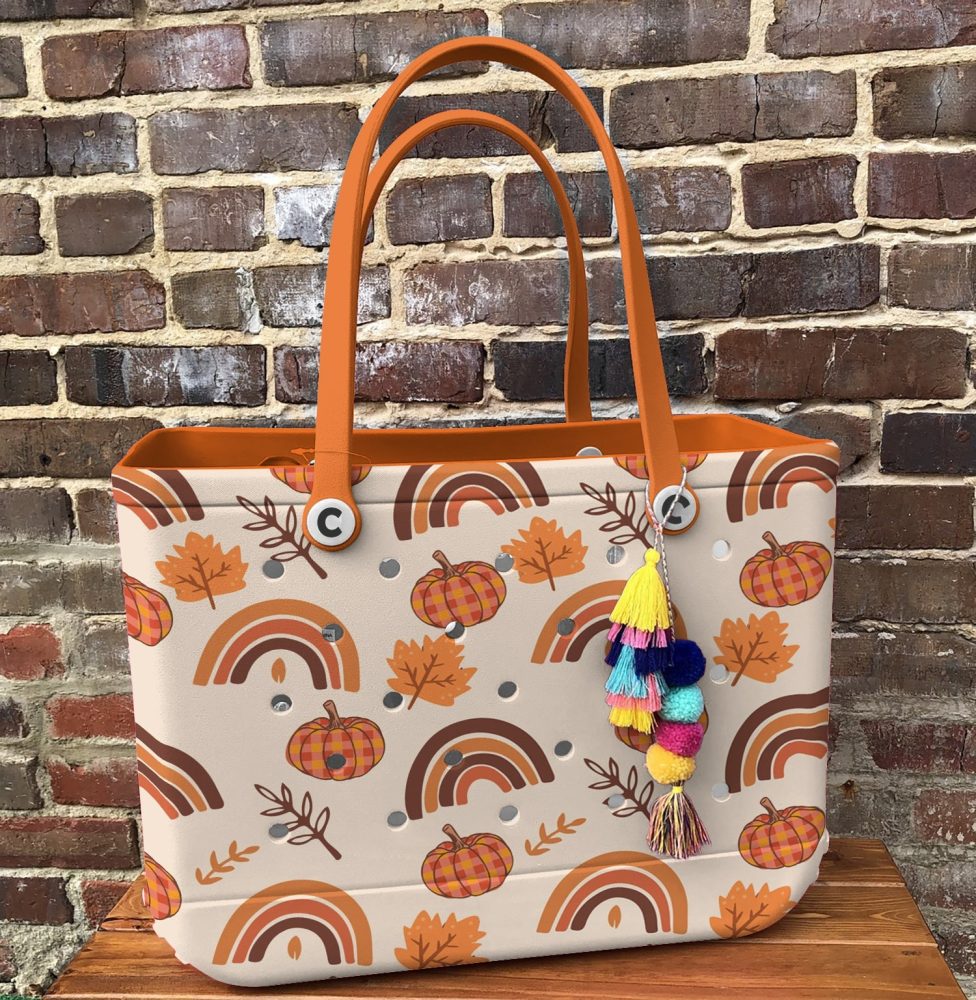 Bucket Tote Bag, Limited Edition Bogg Bag, Beach Bag Happy Autumn - Image 4