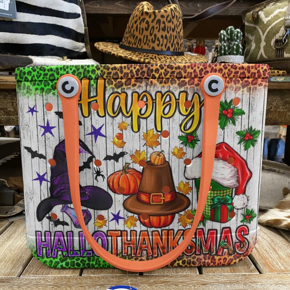 Festive Hallothankmas Tote Bag – Halloween, Thanksgiving & Christmas Design - Image 6