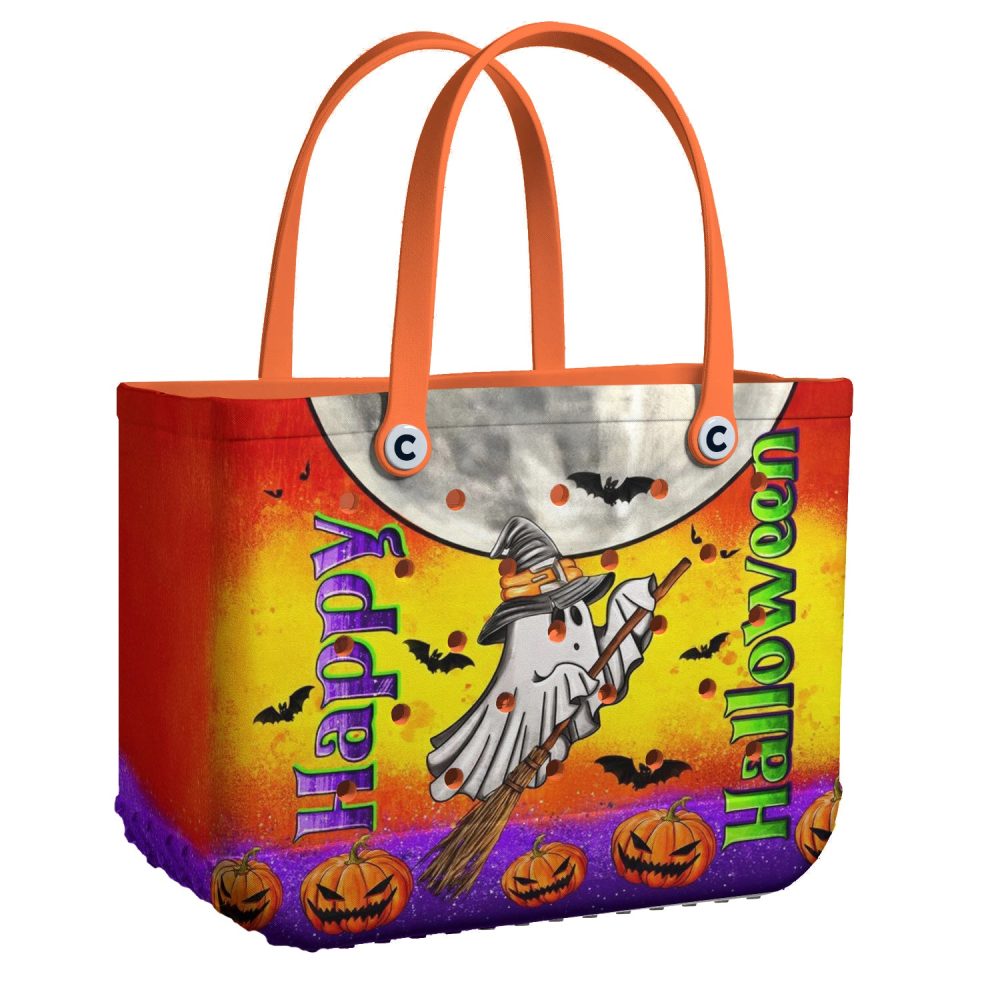 Spooky Halloween Tote Bag - Witchy Ghost Design, Festive & Fun - Perfect For Trick-Or-Treating & Fall Outings!