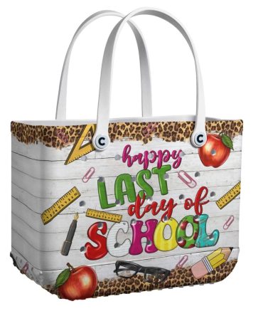 Bucket Tote Bag, Limited Edition Bogg Bag, Beach Bag Happy Last Day Of School