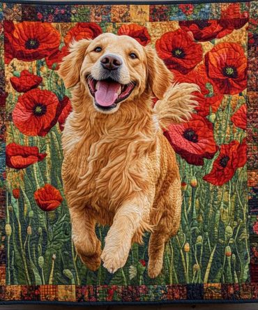 Happy Fetch Quilted Blanket
