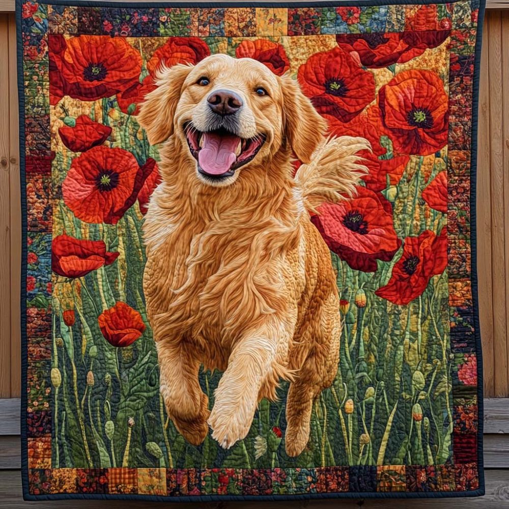 Happy Fetch Quilted Blanket