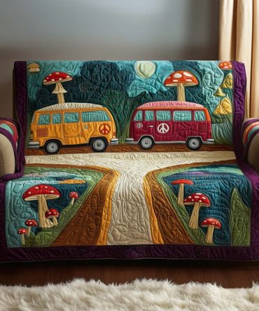 Happy Route Quilted Sofa Cover