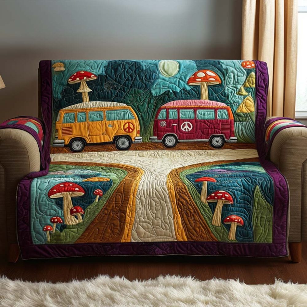 Happy Route Quilted Sofa Cover