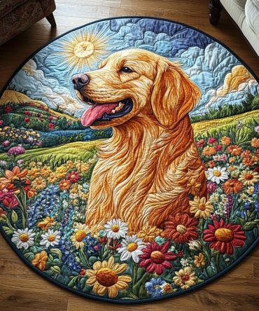 Happy Tail Quilted Round Mat