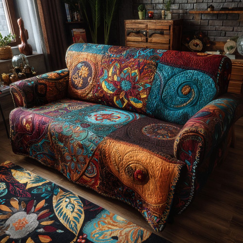 Harmony Bloom Quilted Sofa Cover