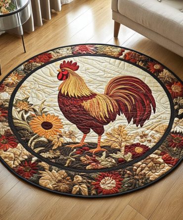 Harvest Cluck Quilted Round Mat
