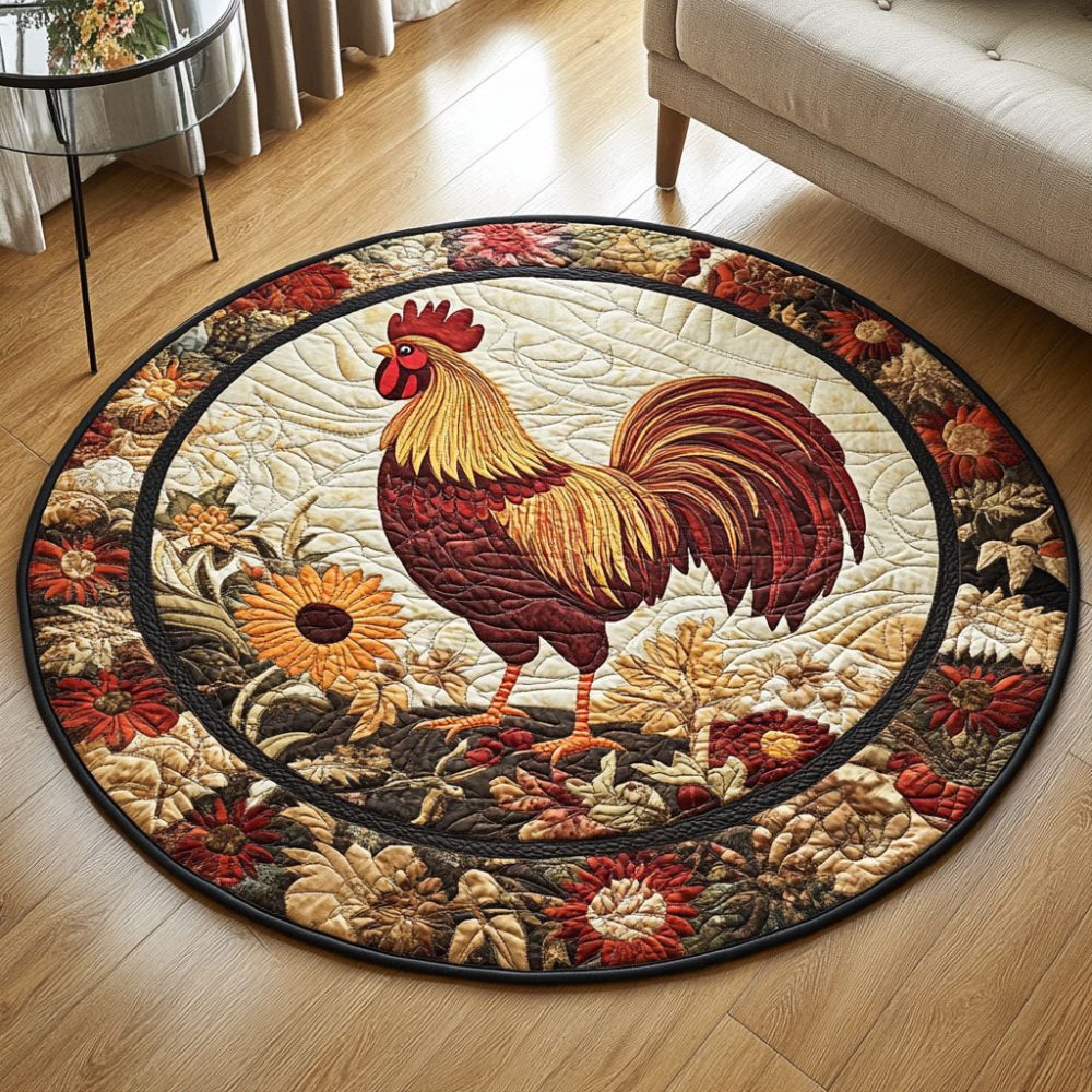 Harvest Cluck Quilted Round Mat