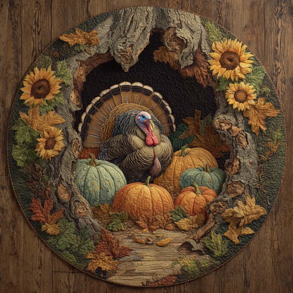 Harvest Glory Quilted Round Mat