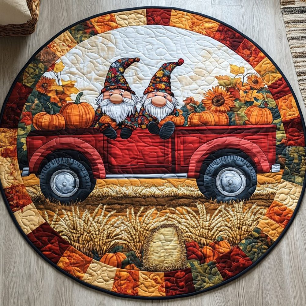 Harvest Glow Quilted Round Mat