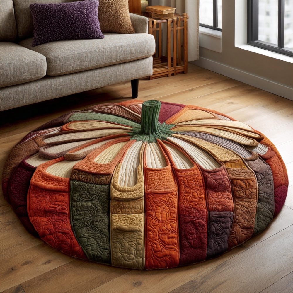 Harvest Pages Round Quilted Round Mat