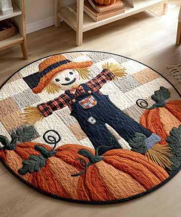 Harvest Scarecrow Quilted Round Mat