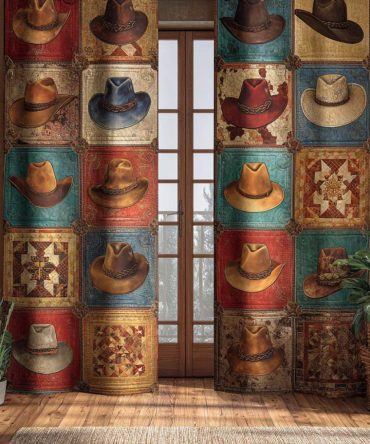 Hat Parade West Quilted Curtains