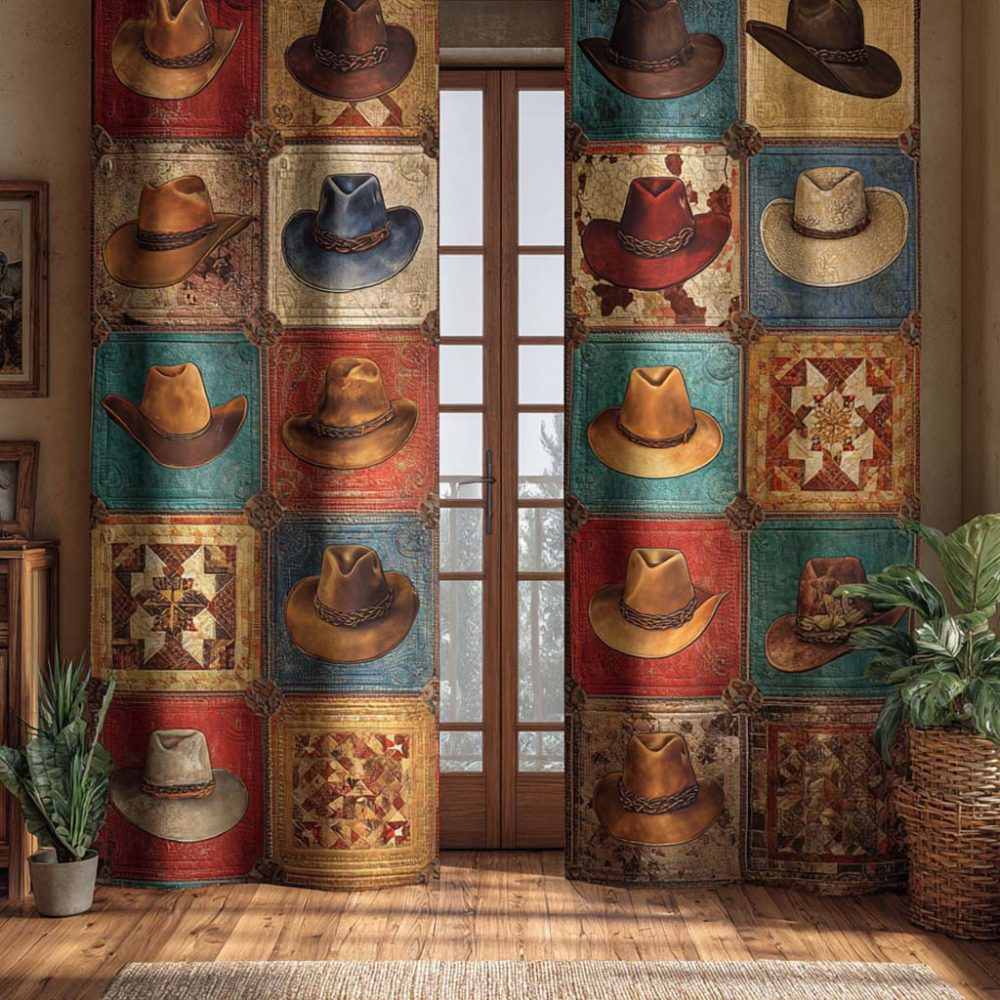 Hat Parade West Quilted Curtains