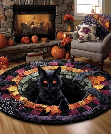 Haunted Eyes Quilted Round Mat