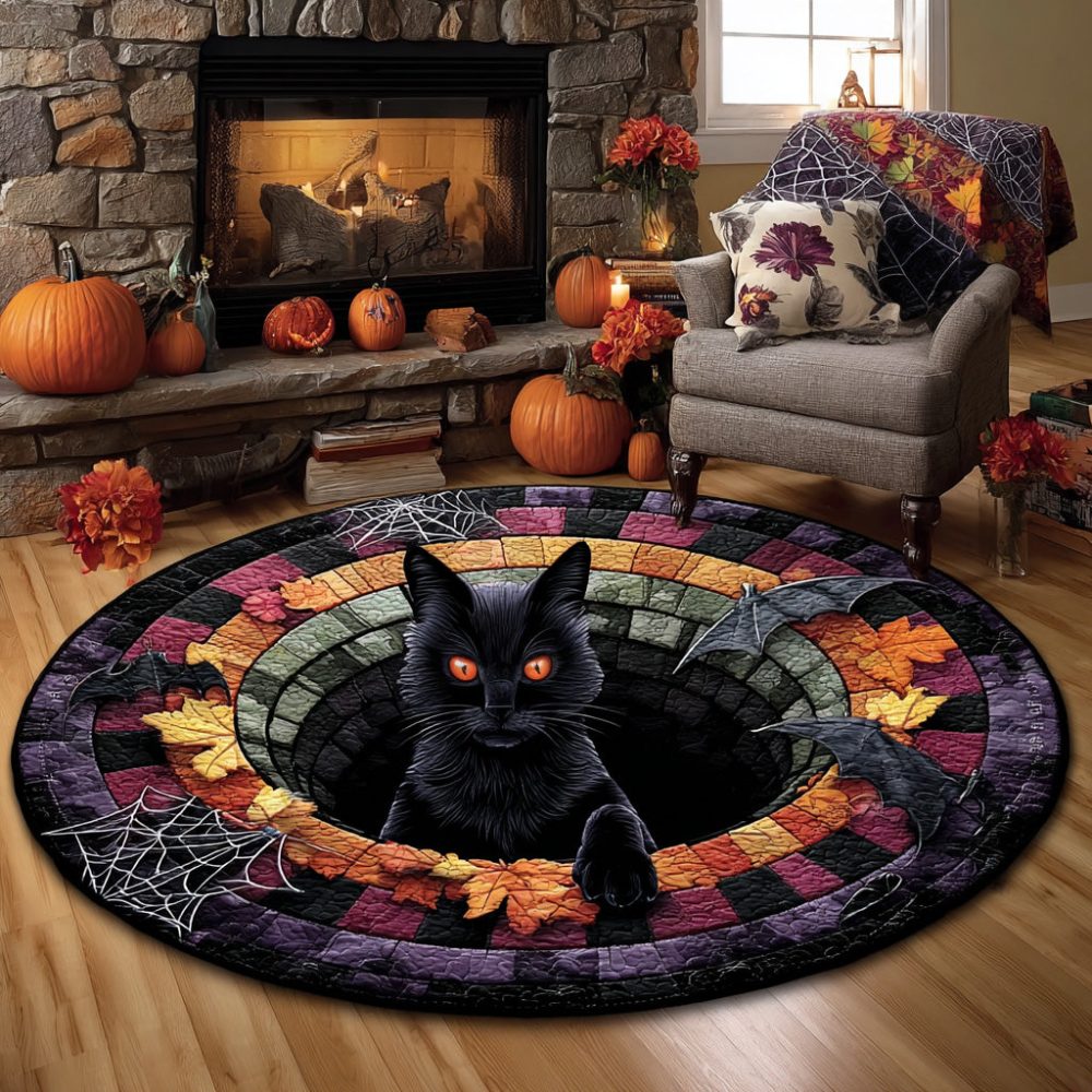 Haunted Eyes Quilted Round Mat