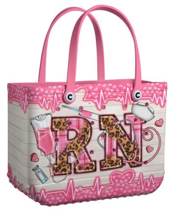 Stylish Rn Tote Bag - Perfect Gift For Nurses , Trendy Pink & Leopard Print Design