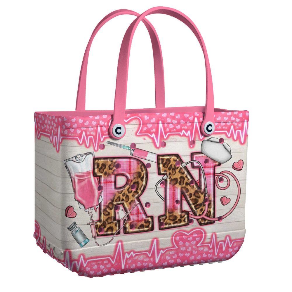 Stylish Rn Tote Bag - Perfect Gift For Nurses , Trendy Pink & Leopard Print Design